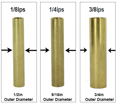 Brass Hollow Tube - 3/8 O.D. - Threaded 1/8 IPS